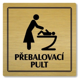 Přebalovací pult, 80x80mm, zlatá, Utah